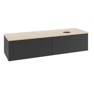 Wastafelonderkast Antao 1600x360x500mm Black Matt Lacquer K38113PD