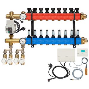 Vloerverw.verdeler 4860 4-pijps E-pomp OA. 10-145l/u 9-groeps