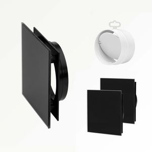 Ventilatieroosterset (2 st) Black 130x130mm v.buis Ø100mm