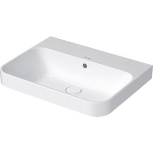 HAPPY D.2 PLUS #236060 opzetwastafel 600mm wit zonder kraangat met overloop geslepen onderzijde