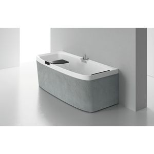 Ligbad Divina 180x80 m.frame+kraan wit mat 1 pan.btw cenere