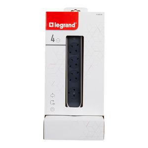 Staande vloercontactdoos verticaal 4x2P+A 2m OSB zwart-wit