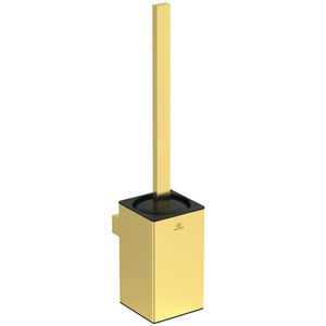 closetborstelgarnituur rechthoekig wandmontage brushed gold (mat goudkleurig)