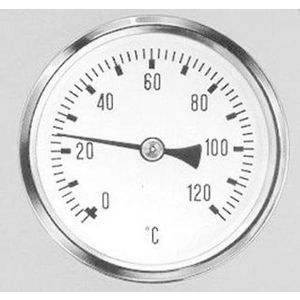 Thermometer 80mm 0-60C 1/2"axiaal L= 50mm