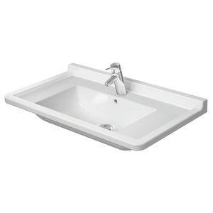 STARCK 3 #030480 wastafel 850mm wit met kraangat met overloop