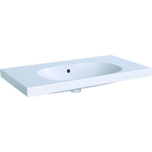 Acanto wastafel 90x49cm zonder kraangat met overloop wit