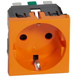 Wandcontactdoos 1voudig kv steek 2 modulen oranje Mosaic