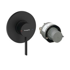 1-hendel shower mixer-set concealed installation Zesis S mat zwart