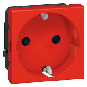 Wandcontactdoos 1voudig kv steek 2 modulen rood Mosaic
