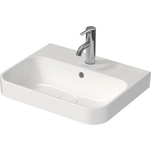 HAPPY D.2 PLUS #236050 opzetwastafel 500mm wit zonder kraangat met overloop geslepen onderzijde