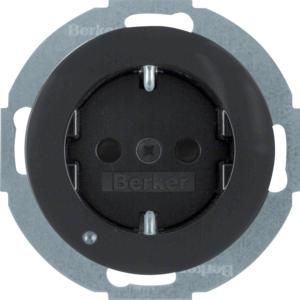 Wandcontactdoos RA led-orient. berker R.1/R.3/R.8 zwart