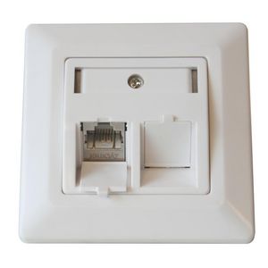 contactdoos 45° tbv 2 x Keystone jack RJ45 RAL9003