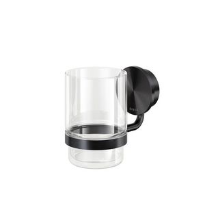 Glashouder met drinkglas metal black OPAL