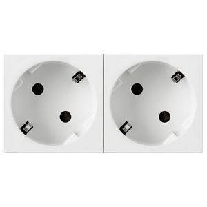 Wandcontactdoos 2v kv 45gr.steek 4 modulen wit Mosaic