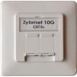 contactdoos CAT6A 2xRJ45 LSA+ Shielded tbv inbouw 80x80mm