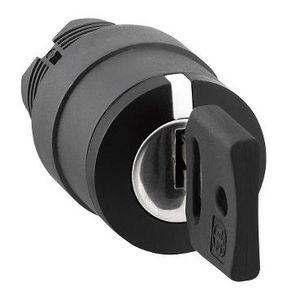 Kop sleutelschakelaar 3 standen 45° 22mm Zwart Harmony XB5