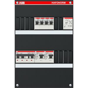 Installatiekast 4x achter 2x30mA+T+HS 3-fasen rekje+deksel