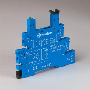 Aansluitvoet met schroefaansluiting 48+60V DC 34.51/81 blauw