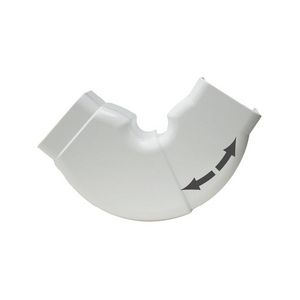 Beweegbare platte bocht 90x65mm (60°-120°) wit PVC RAL 9010