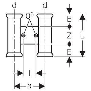 Dubbele perssok op beugel MAPRESS C-STAAL 15mm hoh 60mm