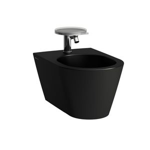 Wandbidet 1 Kraangat Met Gesloten Zijden mat zwart