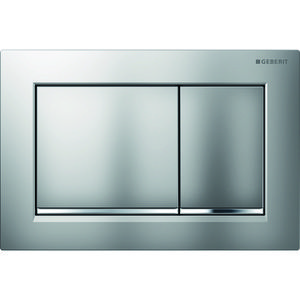 Bedieningsplaat 2-toets Omega20 ROUND (voorheen Omega30) plaat+toetsen: chroom mat strook: chroom