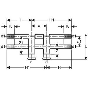 Eindstuk-aansluiting MAPRESS C-STAAL aanvoer- en retourleiding 15-12mm