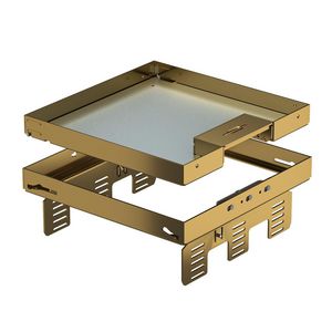 Vierkante cassette snoeruitgang 243x243mm messing 7409232