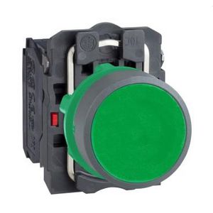 green flush pushbutton 1NO 1NC screw clamp cp grey