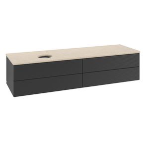 Wastafelonderkast Antao 1600x360x500mm Black Matt Lacquer L26153PD