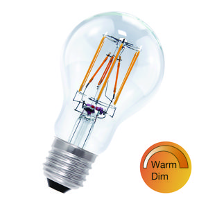 LED-lamp A60 WarmDim FIL E27 6W 50W 640lm 919-927 helder