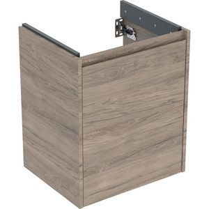 Onderkast voor wastafel 1 deur 50.4x60.6x40.4cm Breedte wastafel=55cm walnoot hickory / Melamine houtstructuur