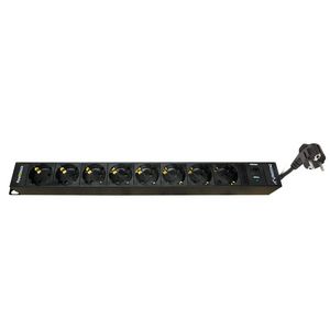 PowRblock 19" Horizontal 8 x Schuko + overload protector