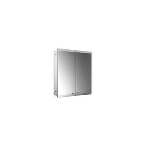 Led-spiegelkast EVO inbouw 2 deuren zonder Emco light system zonder spiegelverwarming aluminium 600mm excl. montageframe