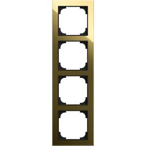Afdekraam 4-voudig art-glas zwart/goud (1724-4013)