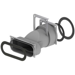 Overgangsstuk ComfoTube 90 > ComfoTube Flat 51 incl. o-ringen en fixeerschijven