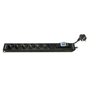 PowRblock 19" Horizontal 6 x Schuko + 16 Amp. Automaat