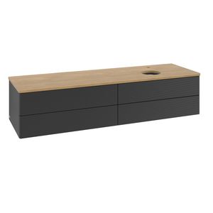 Wastafelonderkast Antao 1600x360x500mm Black Matt Lacquer L27151PD