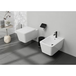 Bidetmengkraan Finoris 1-hendel afvoerplug Brushed Black Chrome