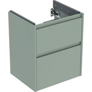 onderkast voor wastafel 2x la 50.4x60.6x40.5cm Breedte wastafel=55cm saliegroen / gelakt zijdemat