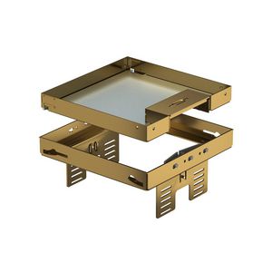 Vierkante cassette snoeruitgang 200x200mm messing 7409222