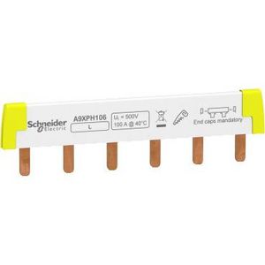 Kamrail 1P 18mm Pitch 6 mod Boven/Onder 100A Acti9
