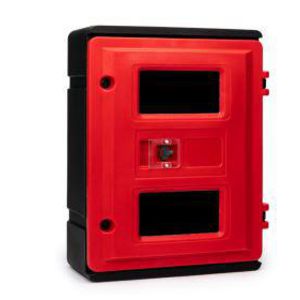 Beschermkast 720x540x270 rood/zwart. 2 blussers hoogte 620mm (809-100586)