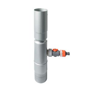 Zinken blue-grey hemelwateropvang 80mm met Gardena slang-aansluiting