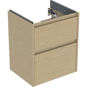 onderkast voor wastafel 2x la 50.4x60.6x40.5cm Breedte wastafel=55cm eik naturel / Melamine houtstructuur