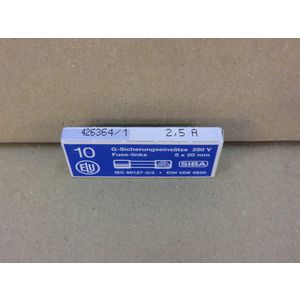 Set a 10st. Zekering 5x20t 2,5A (zww) 73315S