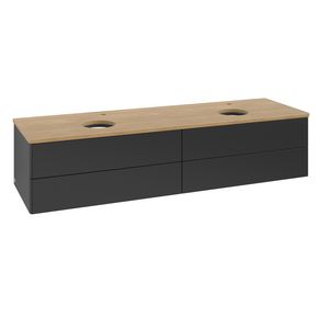 Wastafelonderkast Antao 1600x360x500mm Black Matt Lacquer L28051PD