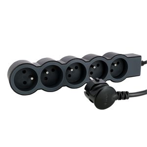 Contactdoos standaard 5xPA met 1,5m. zwart VVE=10