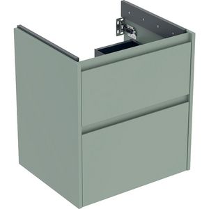 onderkast voor wastafel 2x la 54.6x60.6x44.6cm Breedte wastafel=60cm saliegroen / gelakt zijdemat