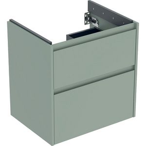 onderkast voor wastafel 2x la 59.5x60.6x44.6cm Breedte wastafel=65cm saliegroen / gelakt zijdemat